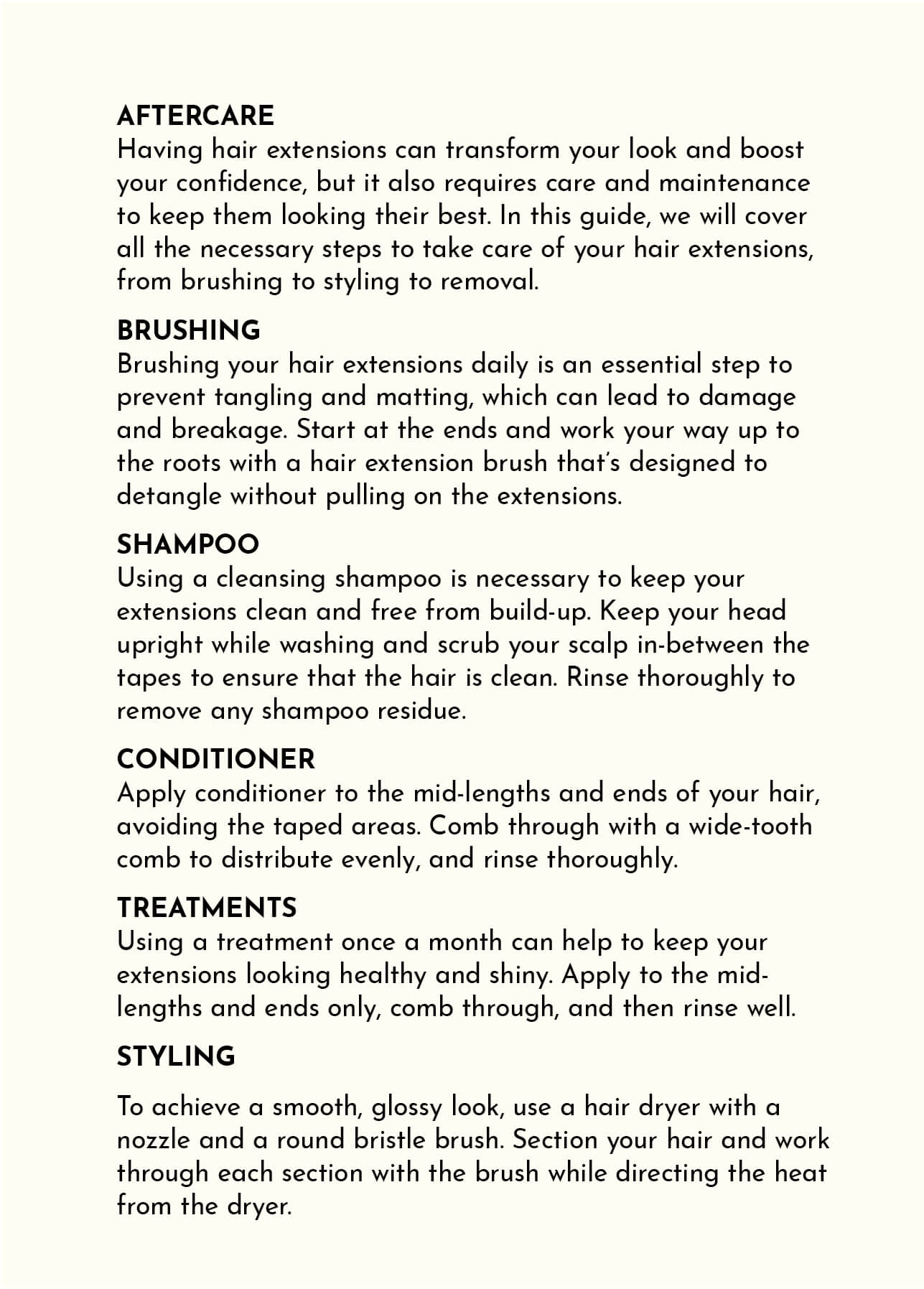 Hair Extension Aftercare Guide Page 3