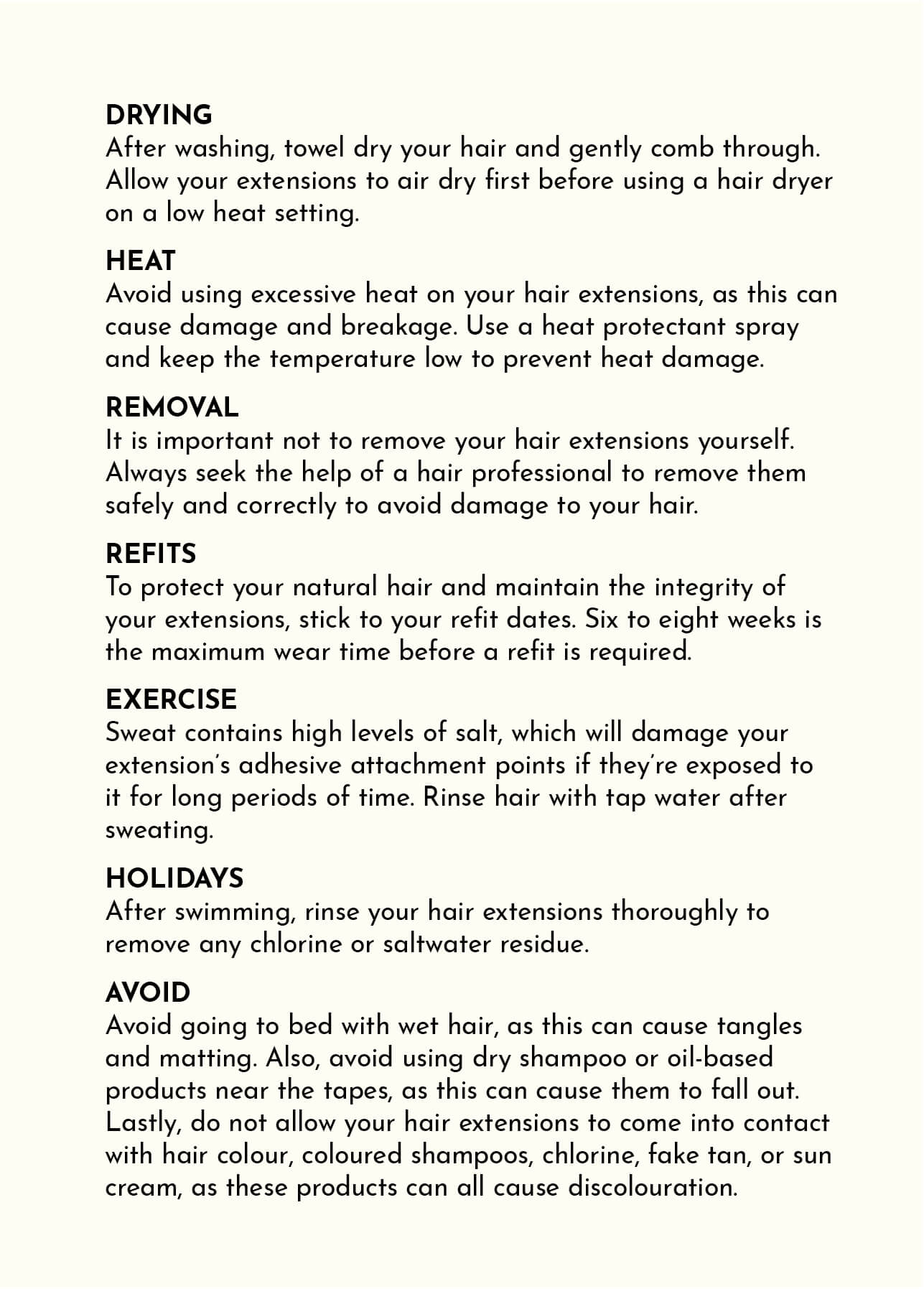 Hair Extension Aftercare Guide Page 4